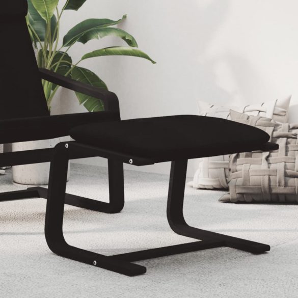 fekete szövet lábzsámoly 51x41x40 cm