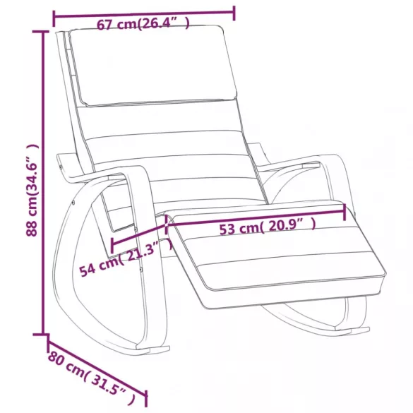 krémszínű szövet hintaszék