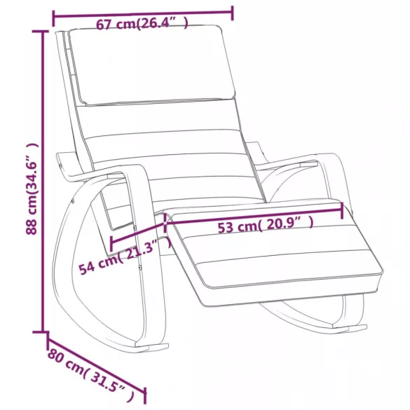 sötétbarna szövet hintaszék