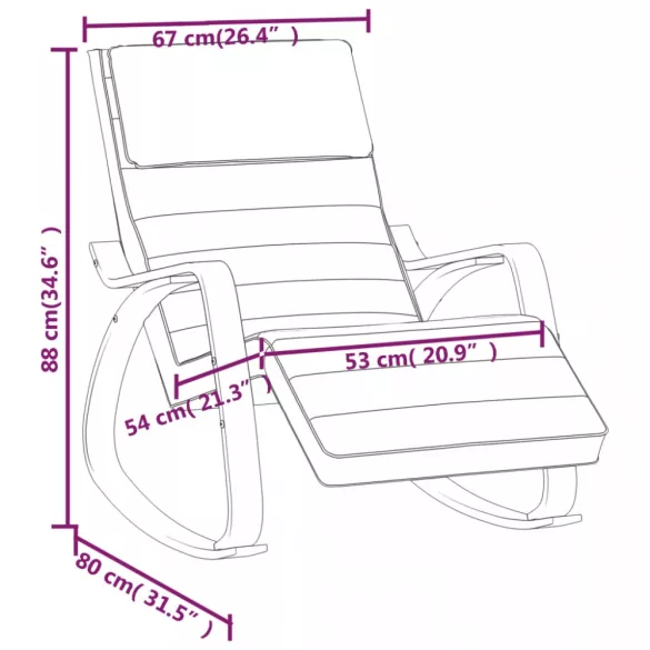 fekete szövet hintaszék