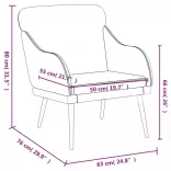 fekete műbőr fotel 63 x 76 x 80 cm