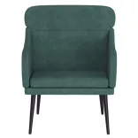 sötétzöld bársonyfotel 63 x 76 x 80 cm