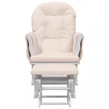 világos rózsaszín szövet siklófotel zsámollyal