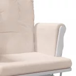 világos rózsaszín szövet siklófotel zsámollyal