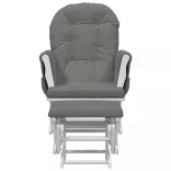 sötétszürke szövet siklófotel zsámollyal