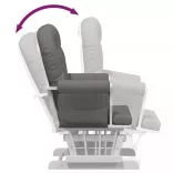 sötétszürke szövet siklófotel zsámollyal