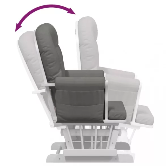 sötétszürke szövet siklófotel zsámollyal