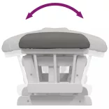 sötétszürke szövet siklófotel zsámollyal