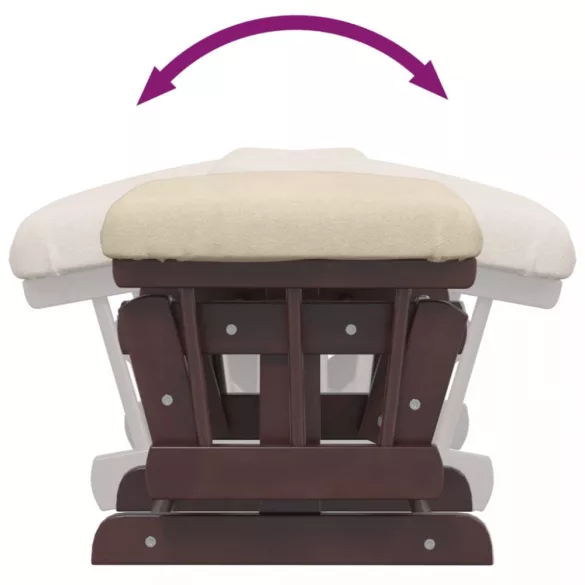 krémfehér szövet siklófotel zsámollyal