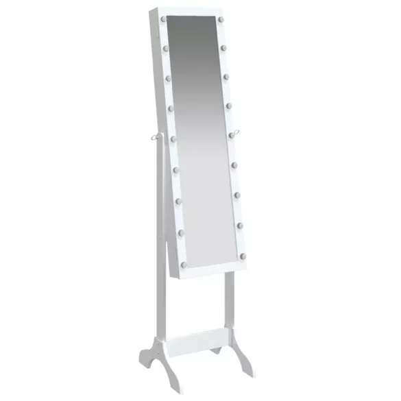 fehér szabadon álló tükör LED-del 34 x 37 x 146 cm