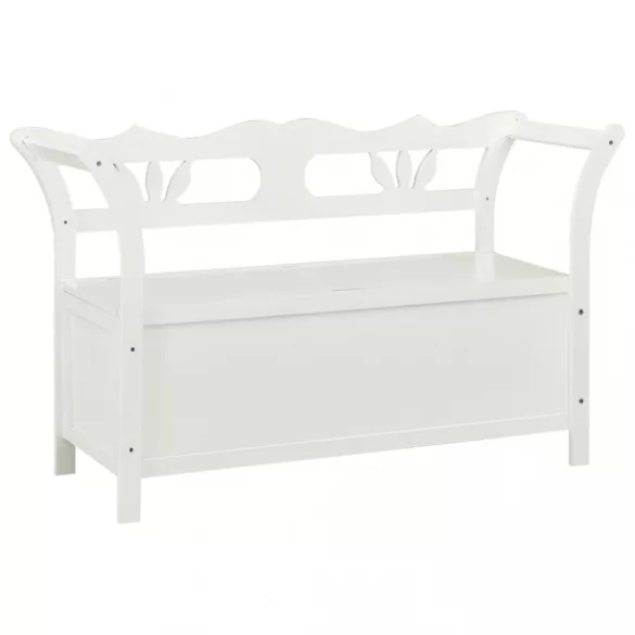 fehér tömör fenyőfa pad 107 x 45 x 75,5 cm