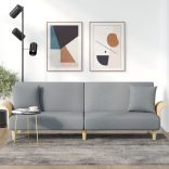 világosszürke szövet kanapéágy karfával