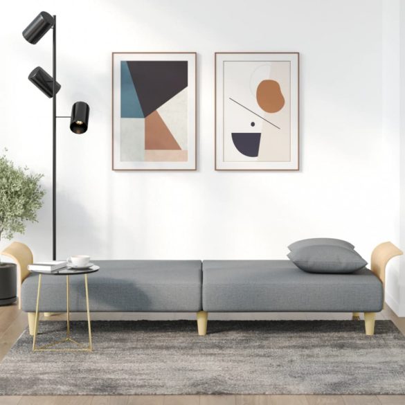 világosszürke szövet kanapéágy karfával