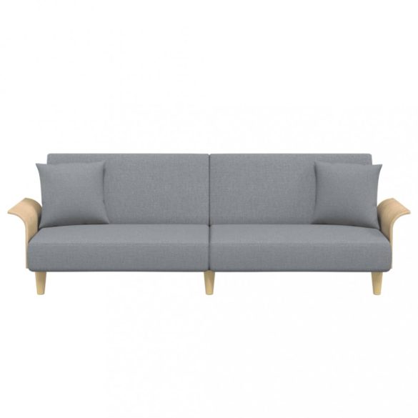 világosszürke szövet kanapéágy karfával