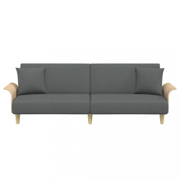 sötétszürke szövet kanapéágy karfával