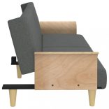 sötétszürke szövet kanapéágy karfával