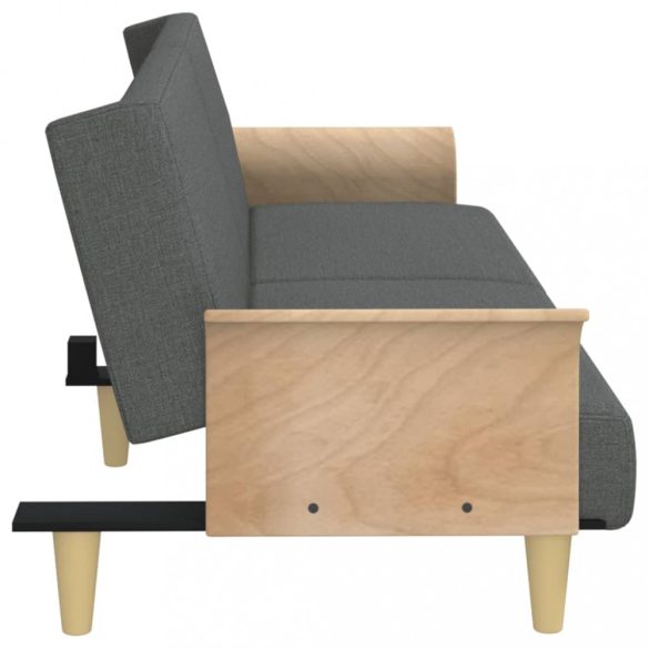 sötétszürke szövet kanapéágy karfával