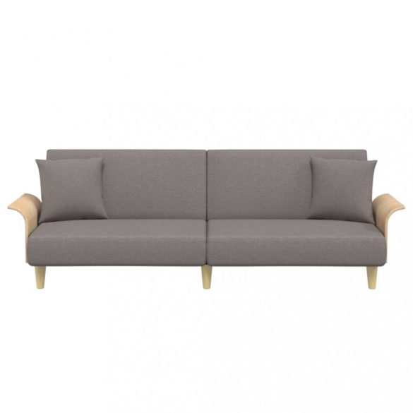 tópszínű szövet kanapéágy karfával