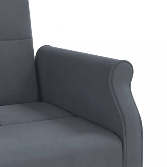 sötétszürke bársony kanapéágy párnákkal