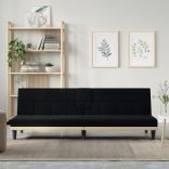 fekete szövet kanapéágy pohártartókkal