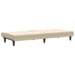 krémszínű szövet kanapéágy pohártartókkal