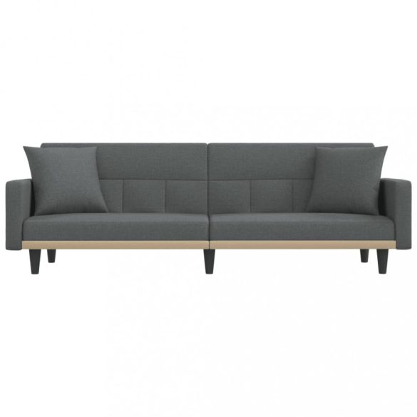 sötétszürke szövet kanapéágy párnákkal