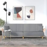 világosszürke szövet kanapéágy karfával