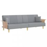 világosszürke szövet kanapéágy karfával