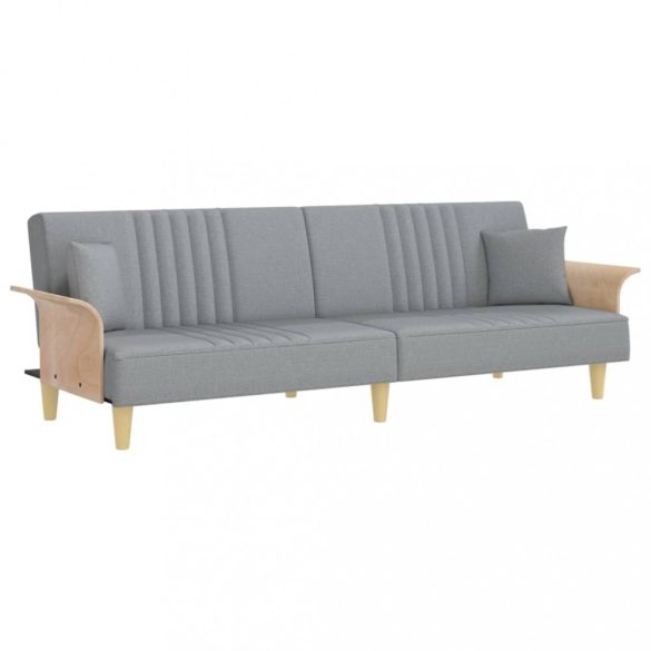 világosszürke szövet kanapéágy karfával