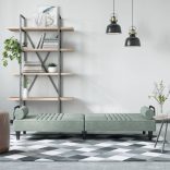 világosszürke bársony kanapéágy karfákkal