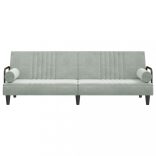 világosszürke bársony kanapéágy karfákkal