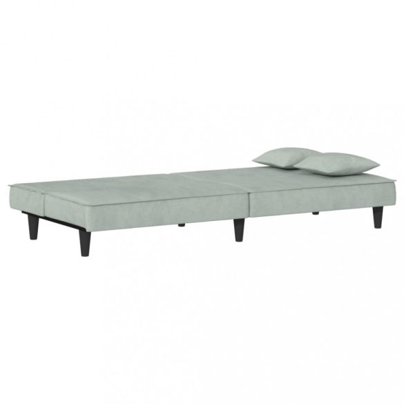 világosszürke bársony kanapéágy