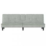 világosszürke bársony kanapéágy pohártartókkal