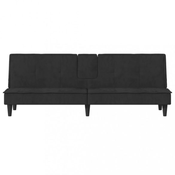 fekete bársony kanapéágy pohártartókkal