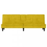 sárga bársony kanapéágy pohártartókkal