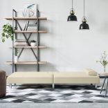 krémszínű műbőr kanapéágy pohártartókkal