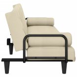 krémszínű szövet kanapéágy karfákkal