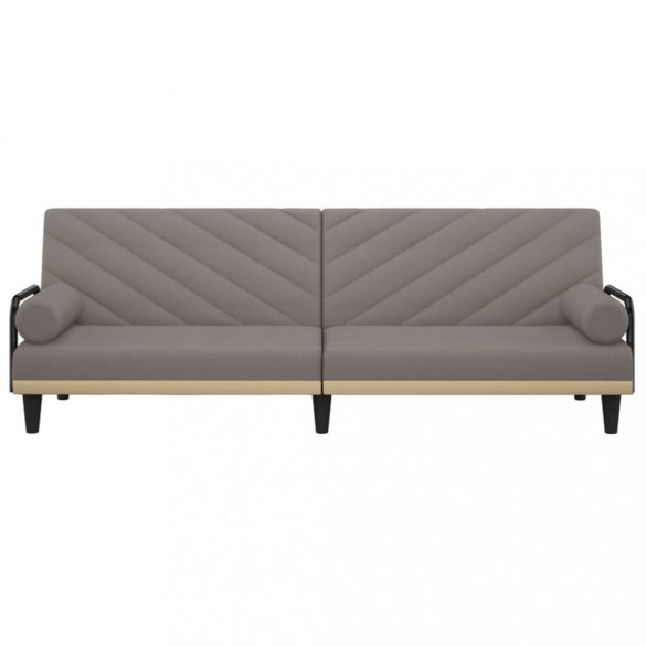 tópszínű szövet kanapéágy karfákkal