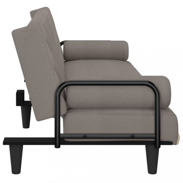 tópszínű szövet kanapéágy karfákkal