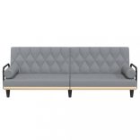 világosszürke szövet kanapéágy karfával