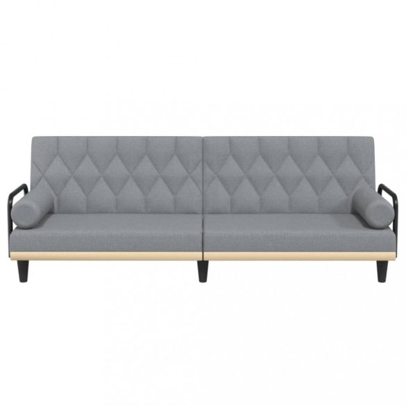 világosszürke szövet kanapéágy karfával