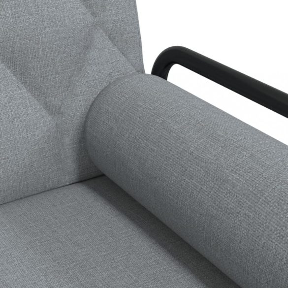 világosszürke szövet kanapéágy karfával