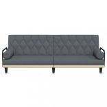 sötétszürke szövet kanapéágy karfákkal