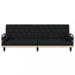 fekete szövet kanapéágy karfákkal