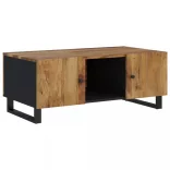 tömör mangófa és szerelt fa dohányzóasztal 100 x 54 x 40 cm