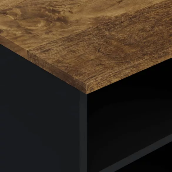 tömör mangó- és szerelt fa TV-szekrény 80 x 33 x 46 cm