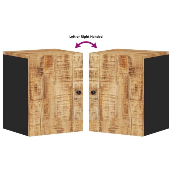 tömör mangófa falra szerelhető fürdőszobaszekrény 38x33x48 cm