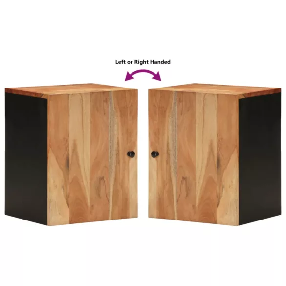 tömör akácfa falra szerelhető fürdőszobaszekrény 38x33x48 cm