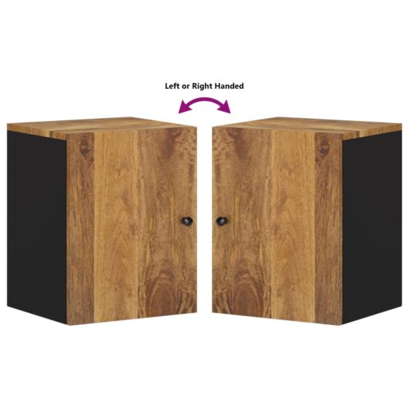 tömör mangófa falra szerelhető fürdőszobaszekrény 38x33x48 cm