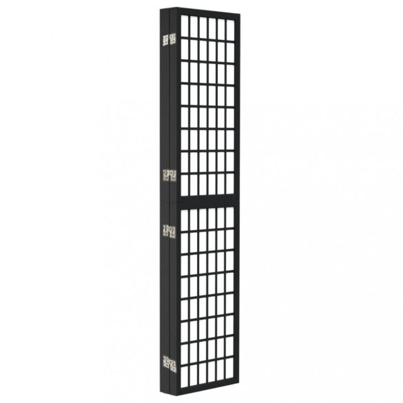 5 paneles fekete japán stílusú összecsukható paraván 200x170 cm